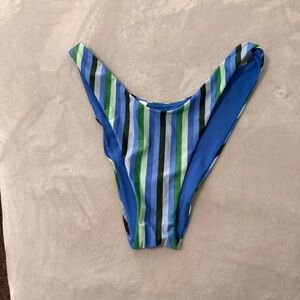 NEW Aerie High Cut Cheekier Striped Bikini Bottoms Size Large
